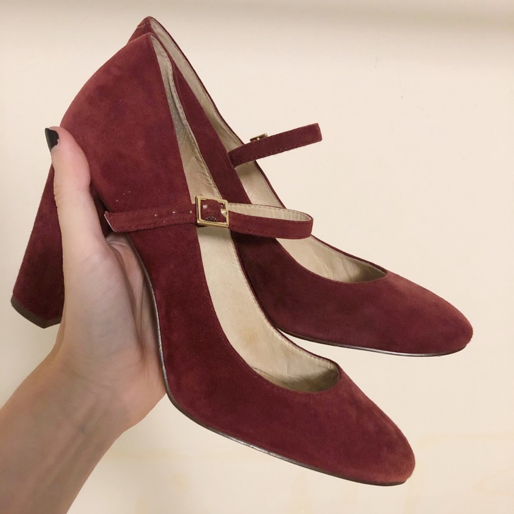 Louise et Cie Burgundy Mary Jane Heels 8 1/2